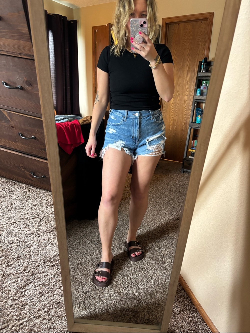 American eagle high waisted denim shorts